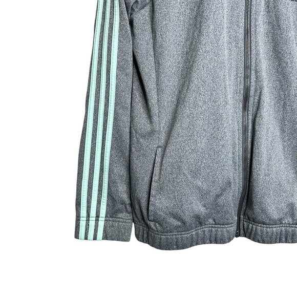 Adidas Designed 2 Move Gray 3 Stripe Track Jacket Women’s Size L (16-18) - Picture 2 of 8